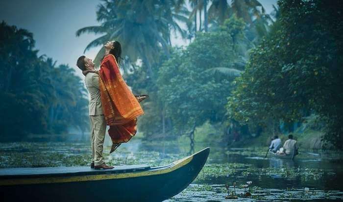 Couple on a Kerala boat
